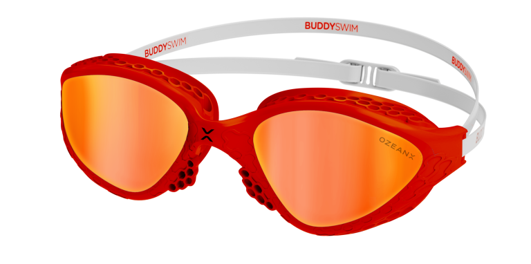 Red gasket + White strap + Orange lens